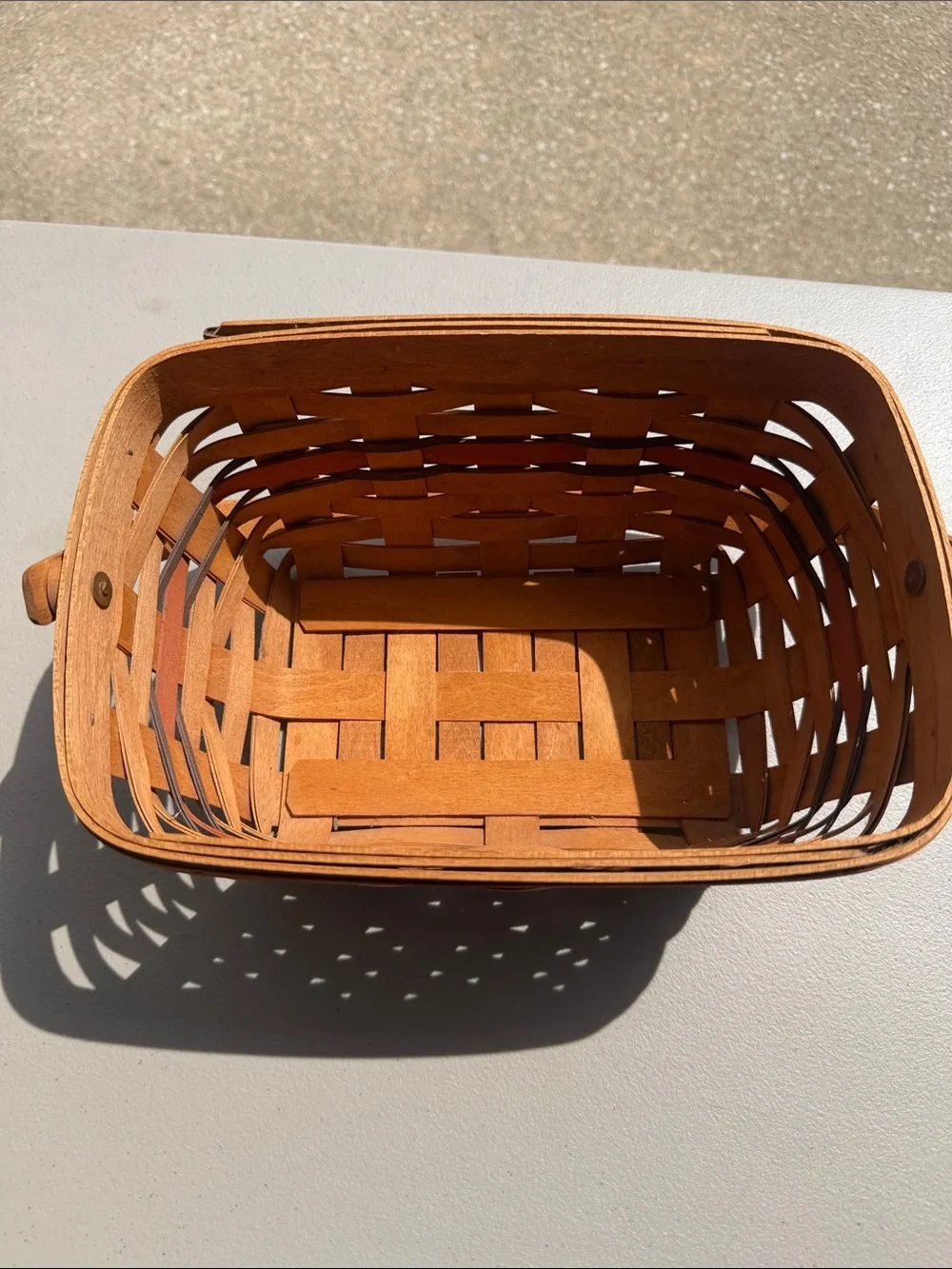 Longaberger Woven Basket Handbag in Tan and Brown